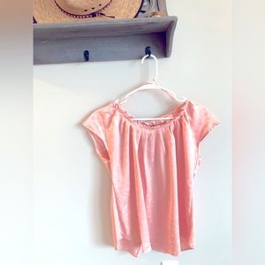 NWT LC Lauren Conrad Sleeveless Blouse with Pleat Neck Top Bonita Peach Women’s